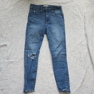 Madewell Women's Skinny Jeans in Distressed Blue